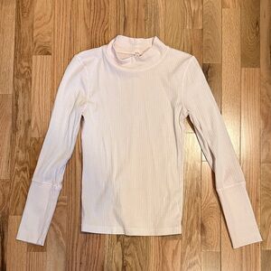 Free People Baby Pink Long Sleeve Layering Top